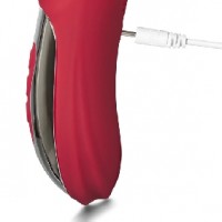 Thrusting Vibrator. 12 Thrusting & 12 Vibrating Functions, Heating, Silicone, Rechargeable, RED